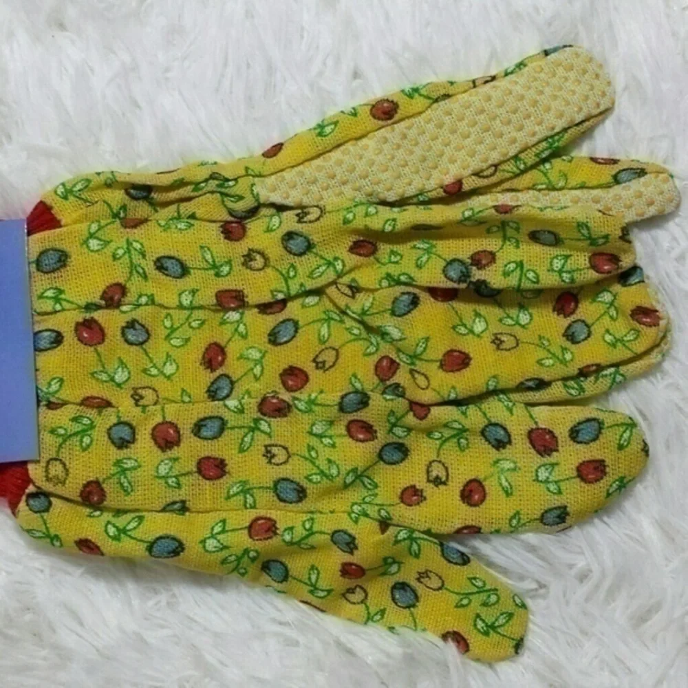 Garden Tulip Print Gardening Gloves - Size OS